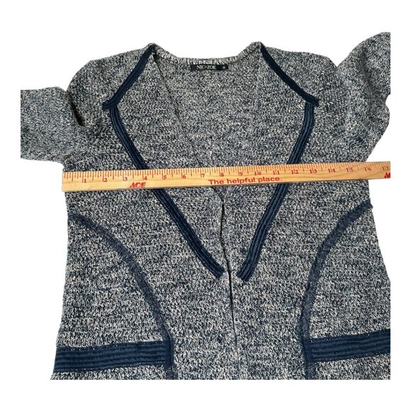 Nic + Zoe My Darling Marled V-Neck Dark Indigo Jacket PP (X-Small) - Picture 8 of 15